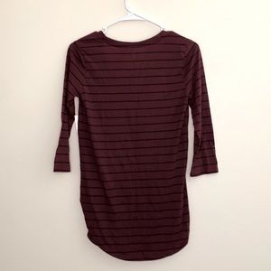 A.N.A Stripe Quarter Arm-Length Scoop Neck Top